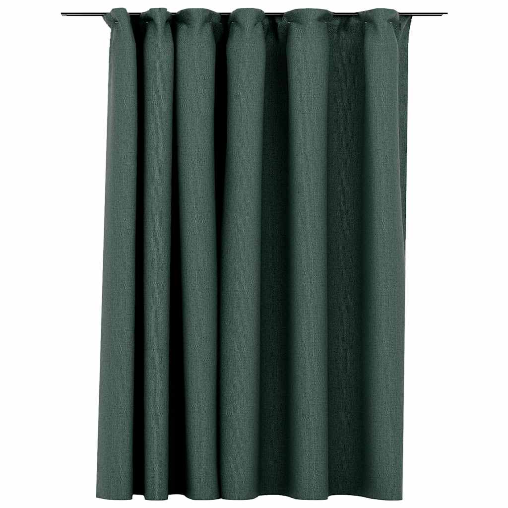 Verdunkelungsvorhänge mit Haken Leinenoptik Schwarz 290x245cm