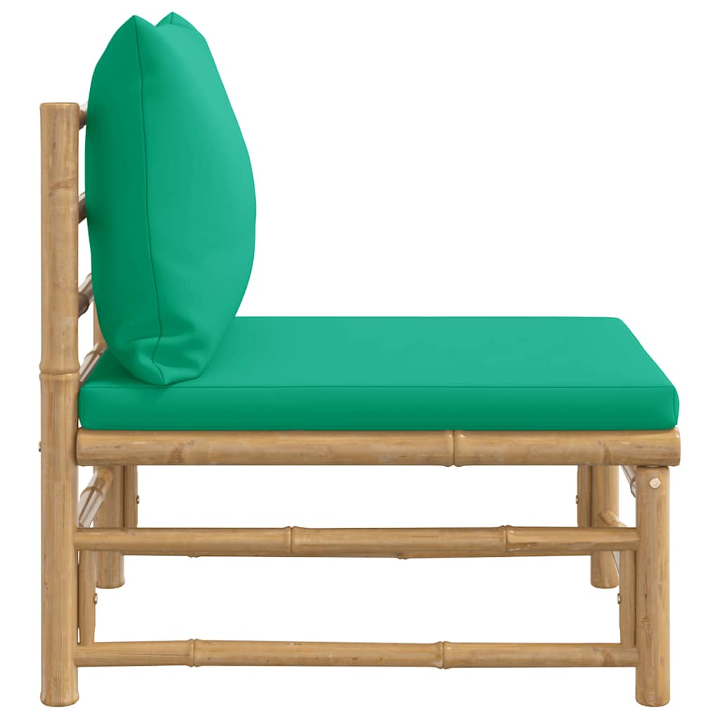 3-tlg. Garten-Lounge-Set mit Hellgrauen Kissen Bambus