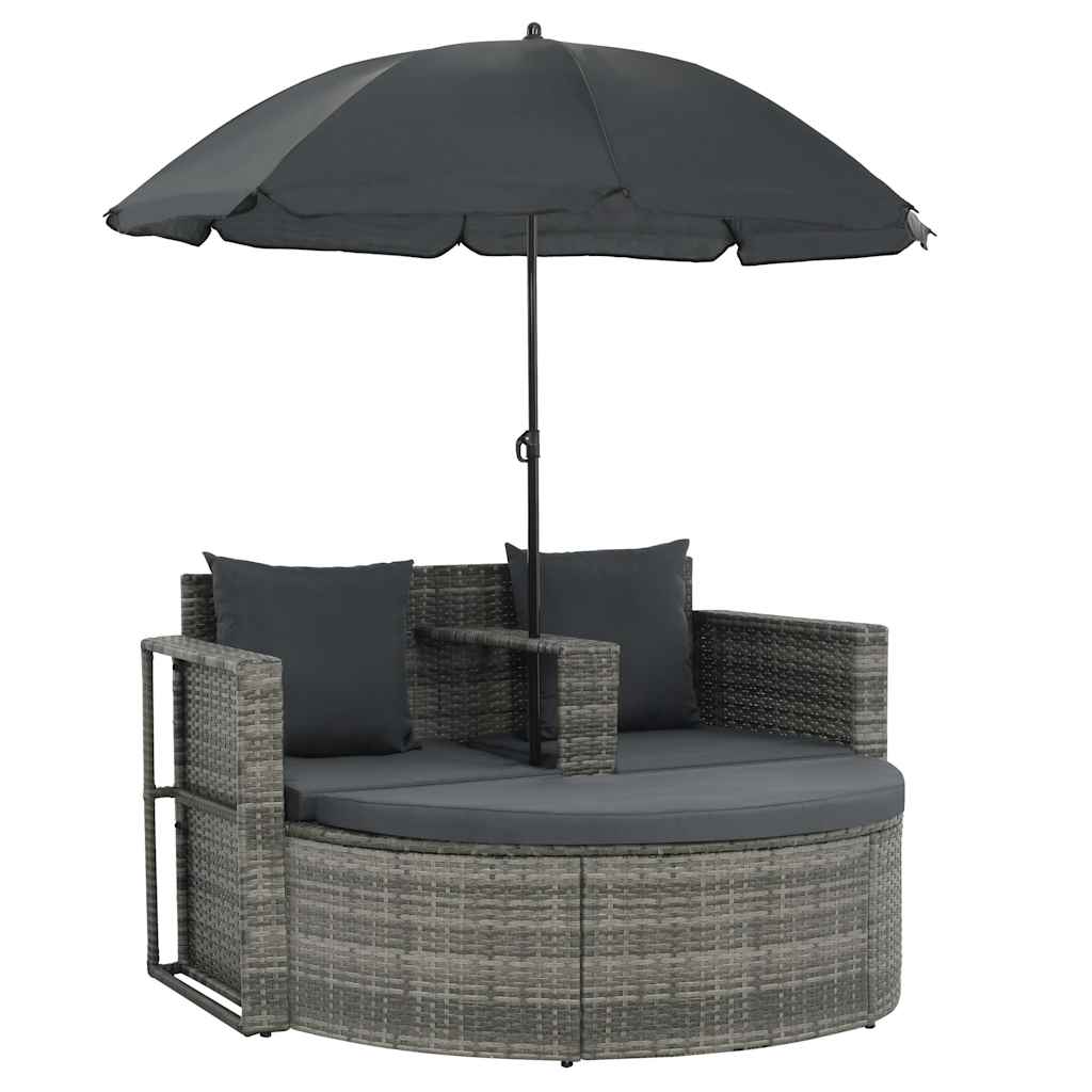 Garten-Sofa mit Kissen 8 pcs Beige und Hellgrau Poly-Rattan