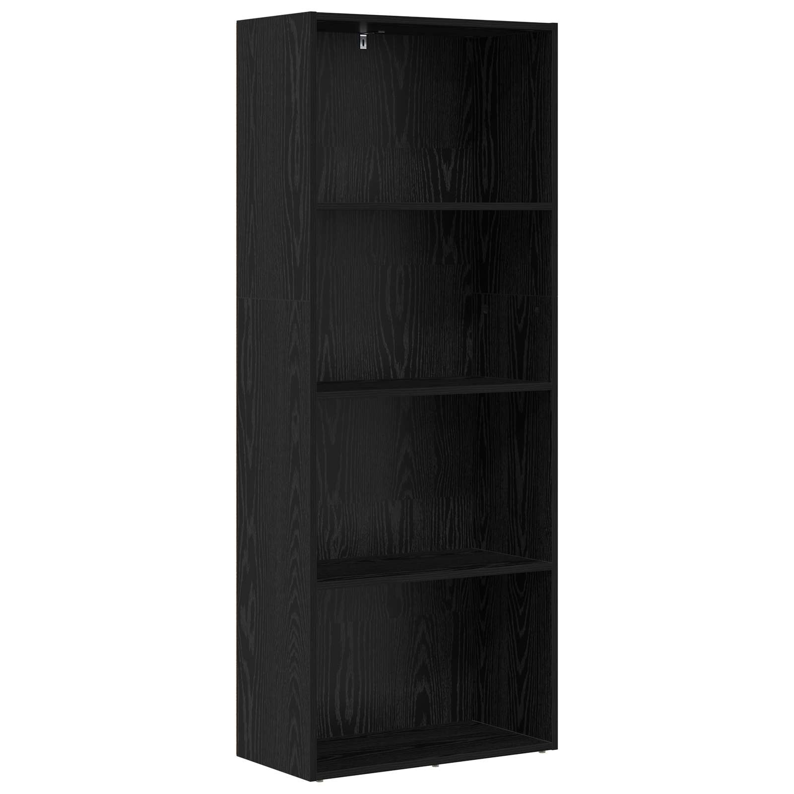 Bücherregal Schwarz Eichen-Optik 80x30x189 cm Holzwerkstoff