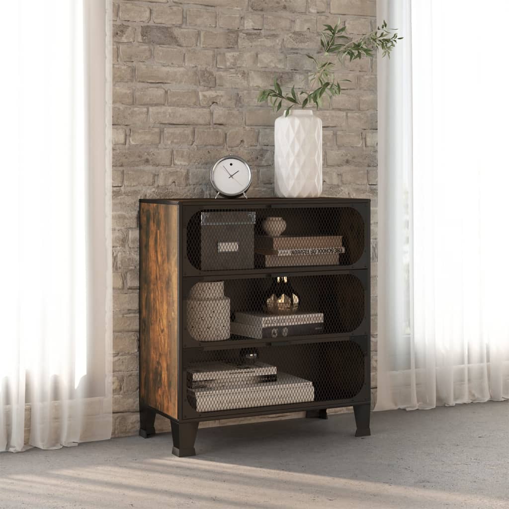 Lagerschränke 2 Stk. Rustikal Braun 72x36x82 cm Metall und MDF