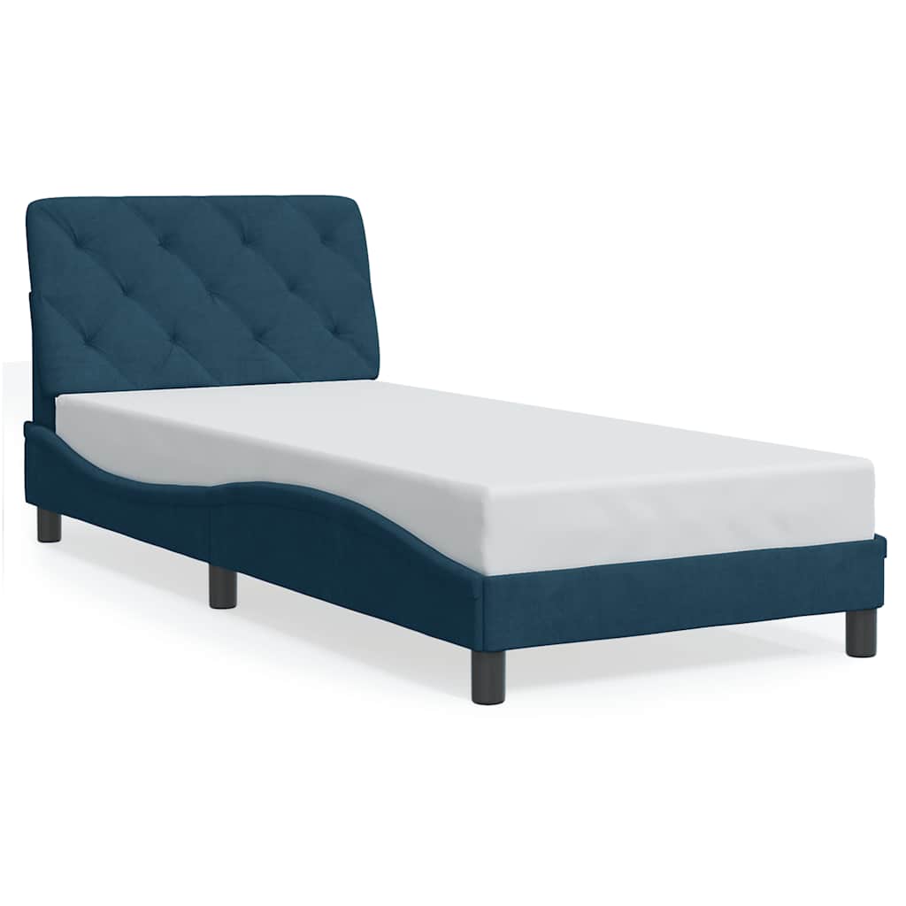 Bett mit Matratze Hellgrau 80x200 cm Samt
