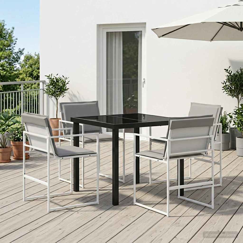 Garten Essgruppe 5 pcs Schwarz 140 x 70 x 73 cm