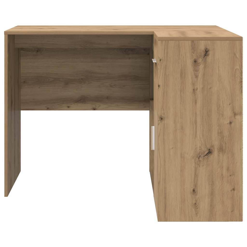 Eck-Schreibtisch Schwarz Eichen-Optik 102 x 88 x 75 cm