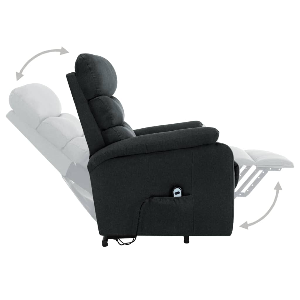 Massagesessel mit Aufstehhilfe Hellgrau Stoff