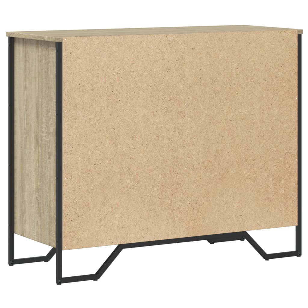 Kommode Schwarz 91x35,5x74,5 cm Holzwerkstoff