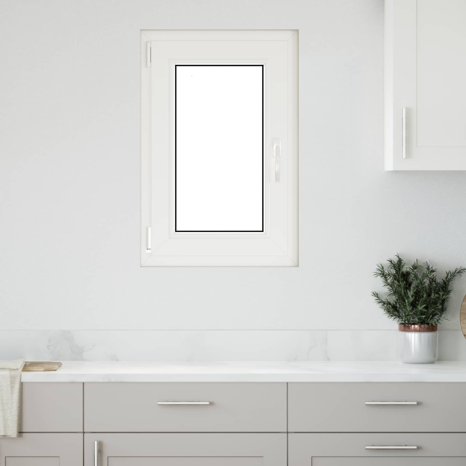 Kellerfenster RISOR 50 x 50 cm PVC und Glas Weiß