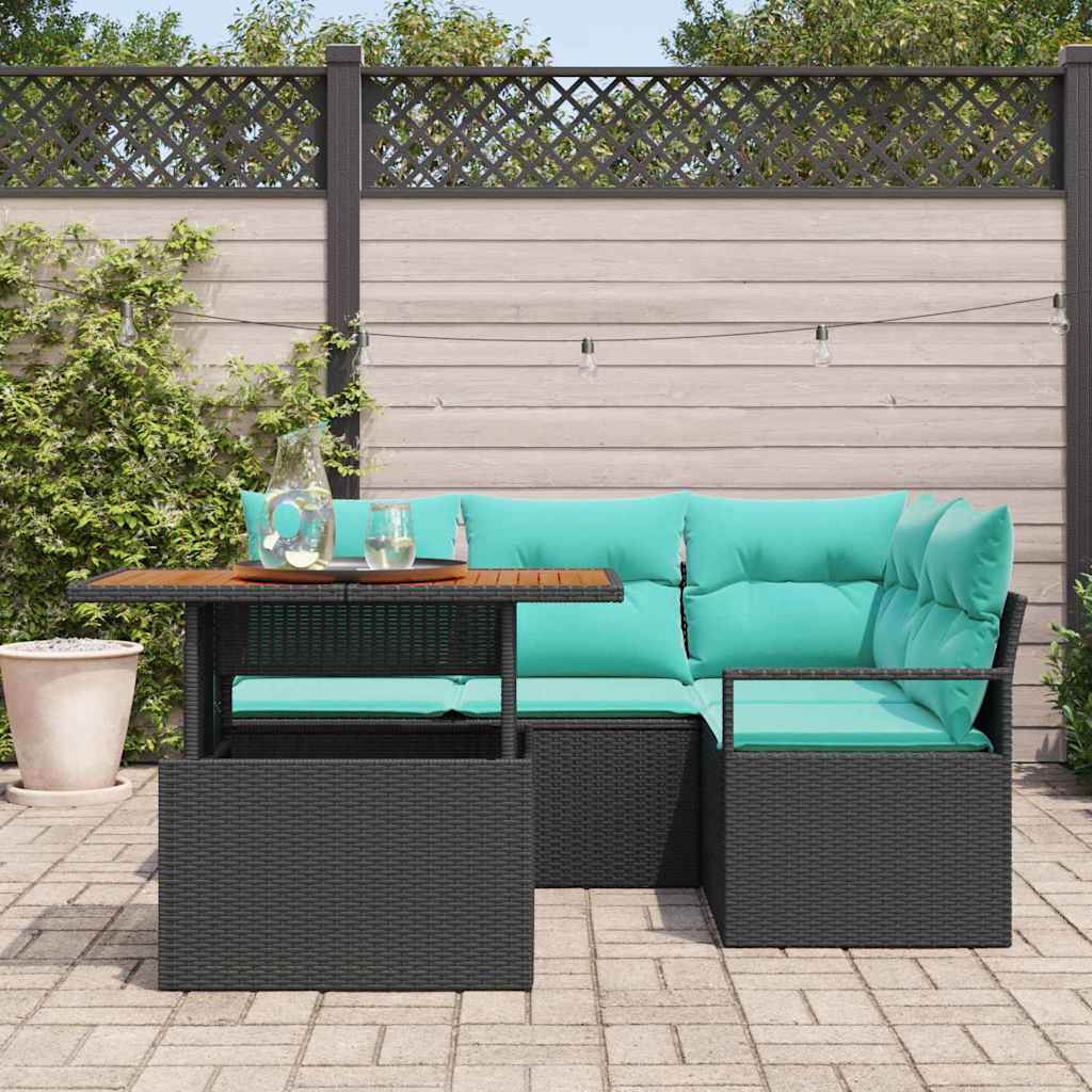 Garten Essgruppe mit Kissen 5 pcs Grau und Marineblau