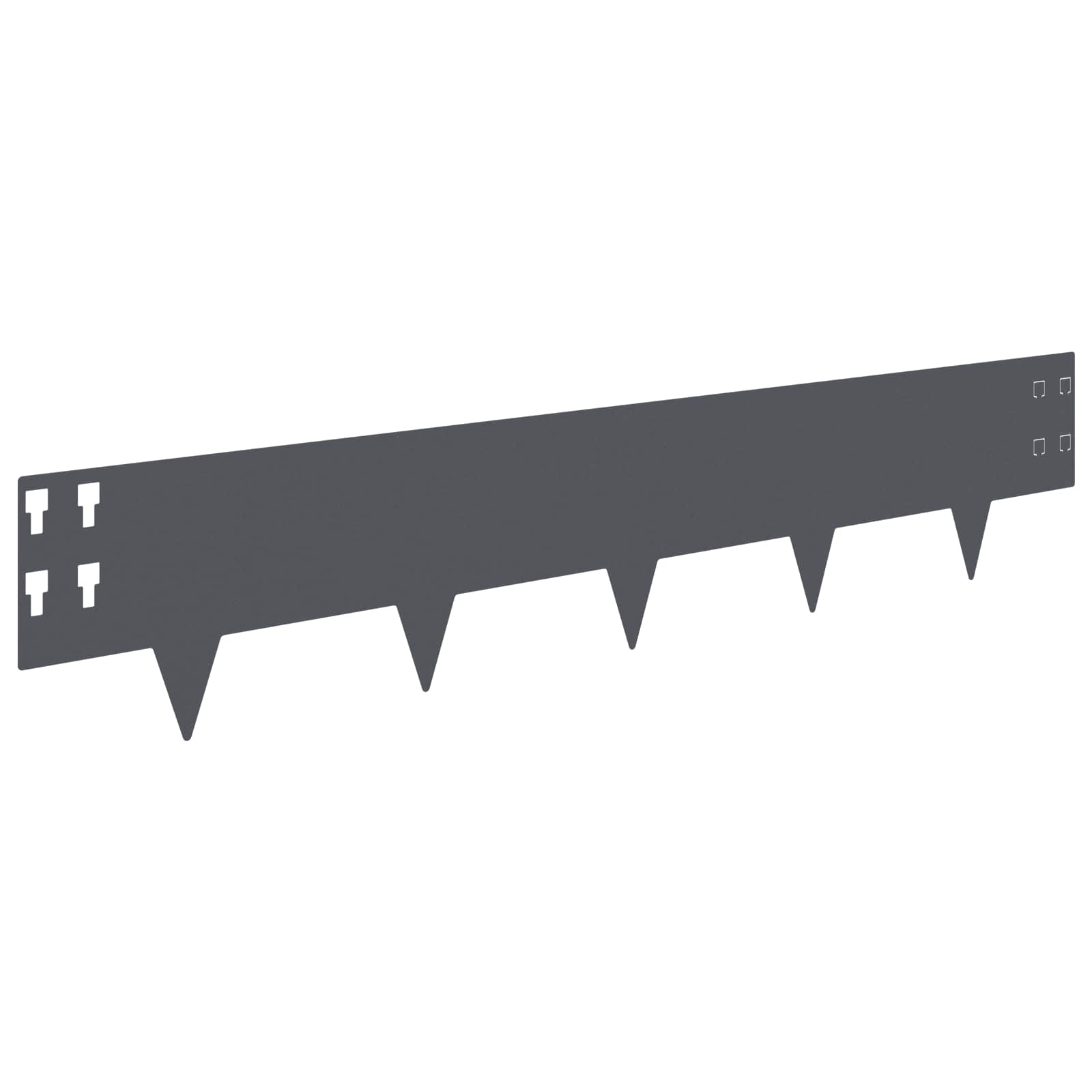 Raseneinfassung 10 pcs 100 x 12 cm Stahl Schwarz