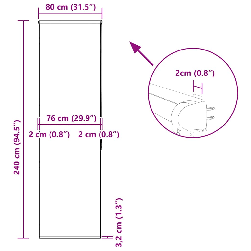 Duschrollo 60x240 cm Stoffbreite 56 cm
