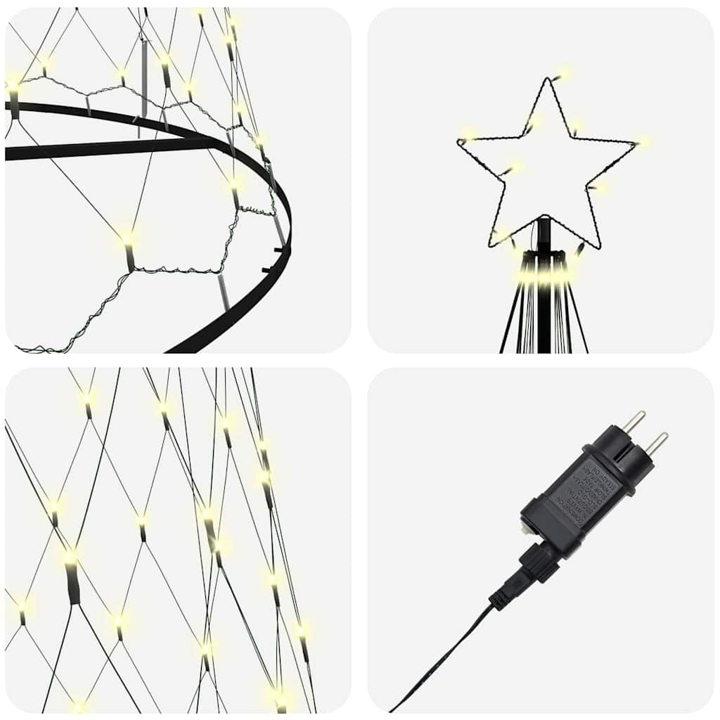 LED-Weihnachtsbaum mit 230 LEDs Mehrfarbig 184,5 cm Metall