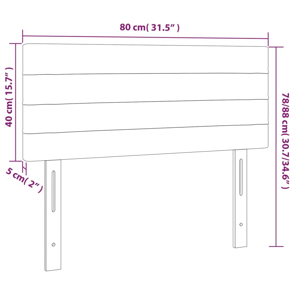 Kopfteil Hellgrau 80x5x118/128 cm Samt