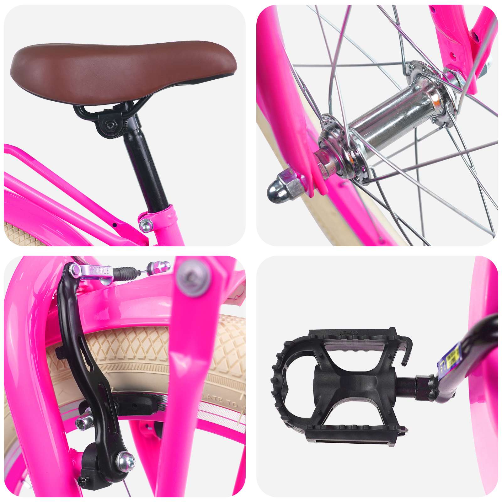 Kinderfahrrad 12 Zoll für 2-4 Jahre alt Hellrosa