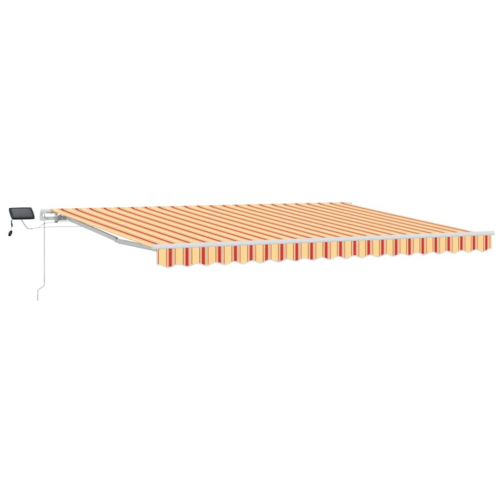 Markise Manuell Einziehbar mit LED 300x250 cm Blau und Weiß