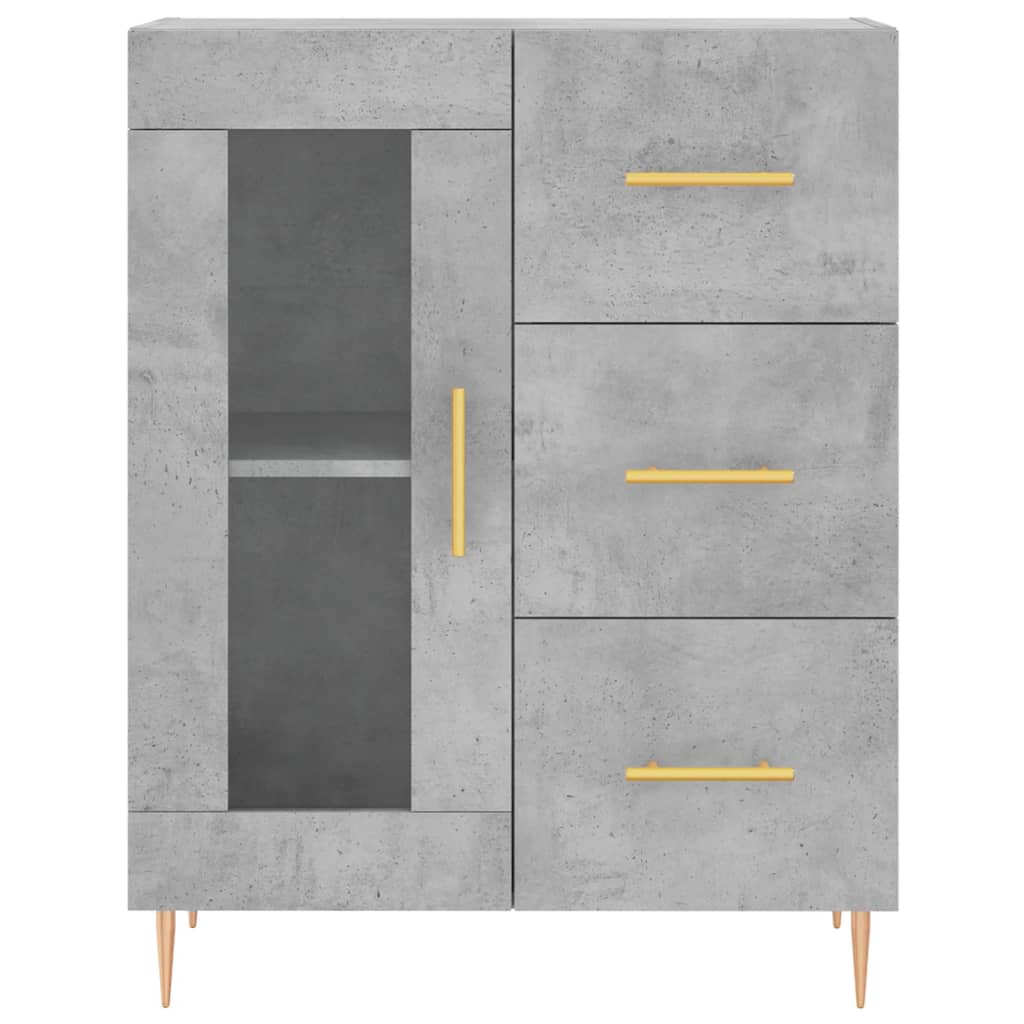 Highboard Hochglanz-Weiß 69,5x34x180 cm Holzwerkstoff