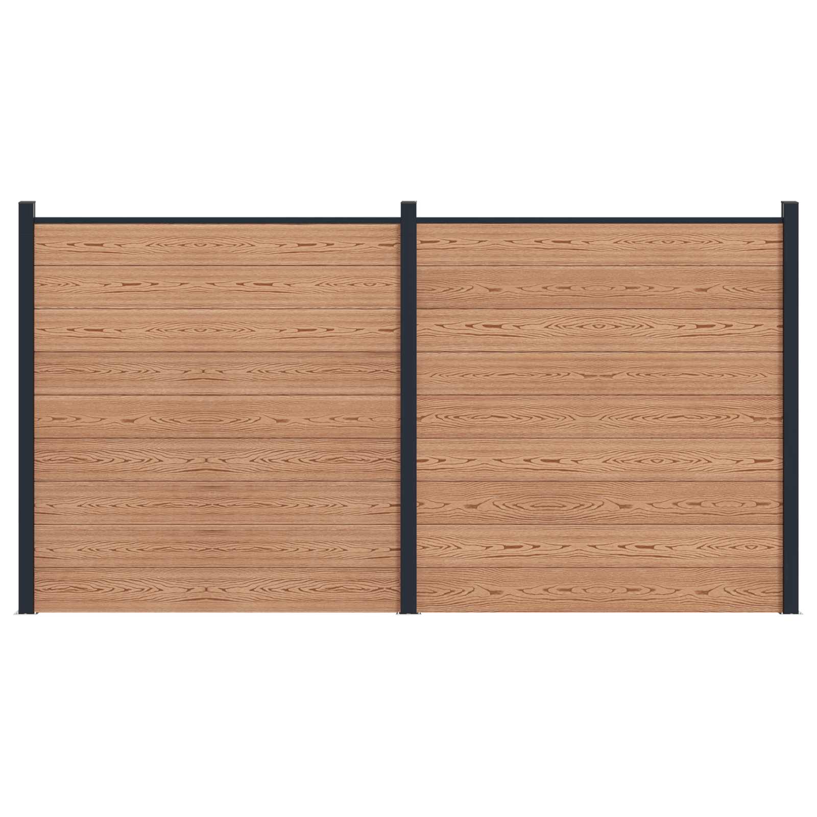 Zaunelement WPC 180x186 cm Schwarz