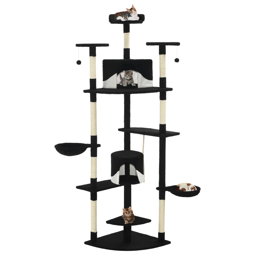 Katzen-Kratzbaum Sisal 203 cm Beige und Weiß