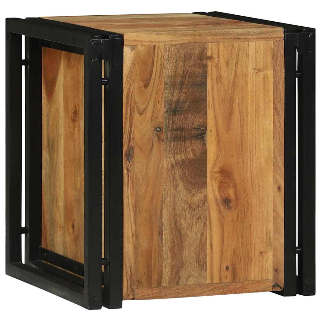 Weinregal Braun und Schwarz 35 x 35 x 39 cm Massivholz Mango