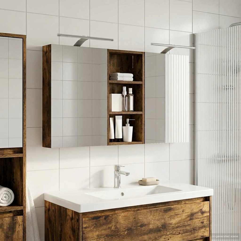 Badezimmerschrank-Set 3 pcs 80 x 10,5 x 50 cm Holzwerkstoff