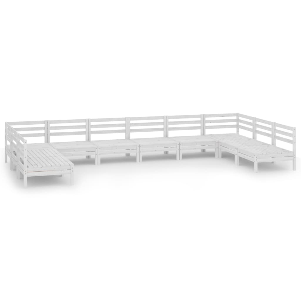 10-tlg. Garten-Lounge-Set Massivholz Kiefer