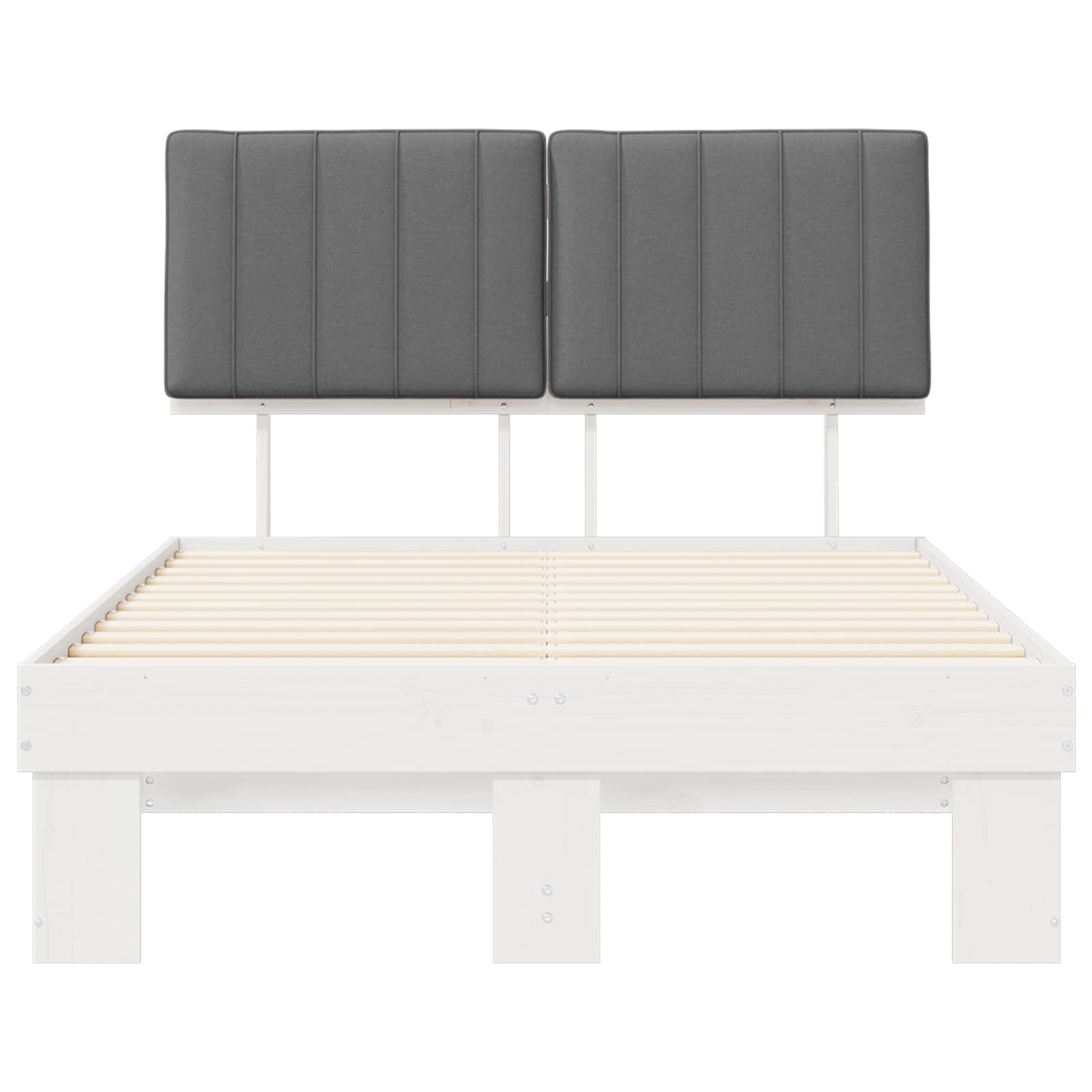 Bettgestell mit gepolstertem Kopfteil Hellgrau 200 x 200 cm