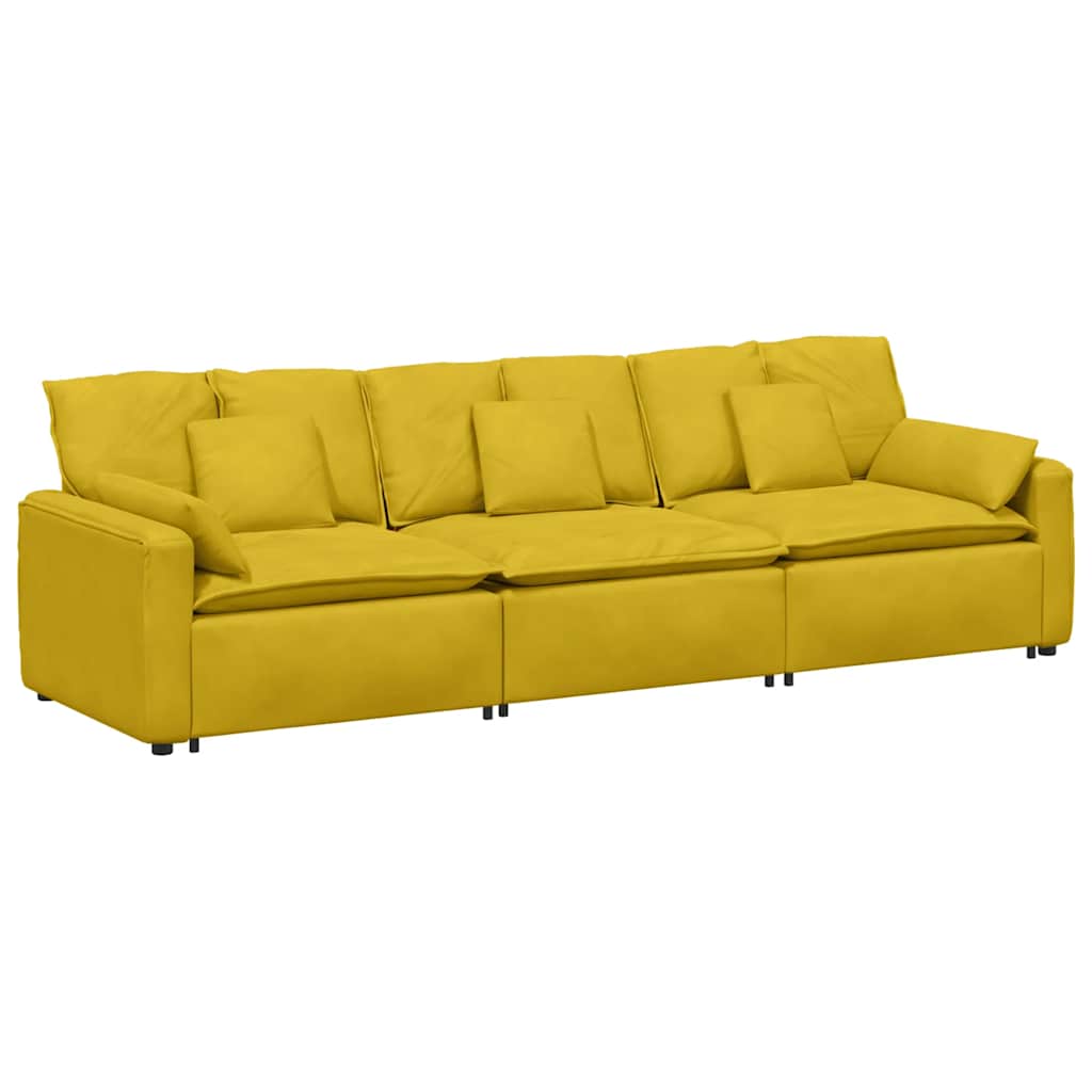 Modulares Sofa mit Kissen Blau