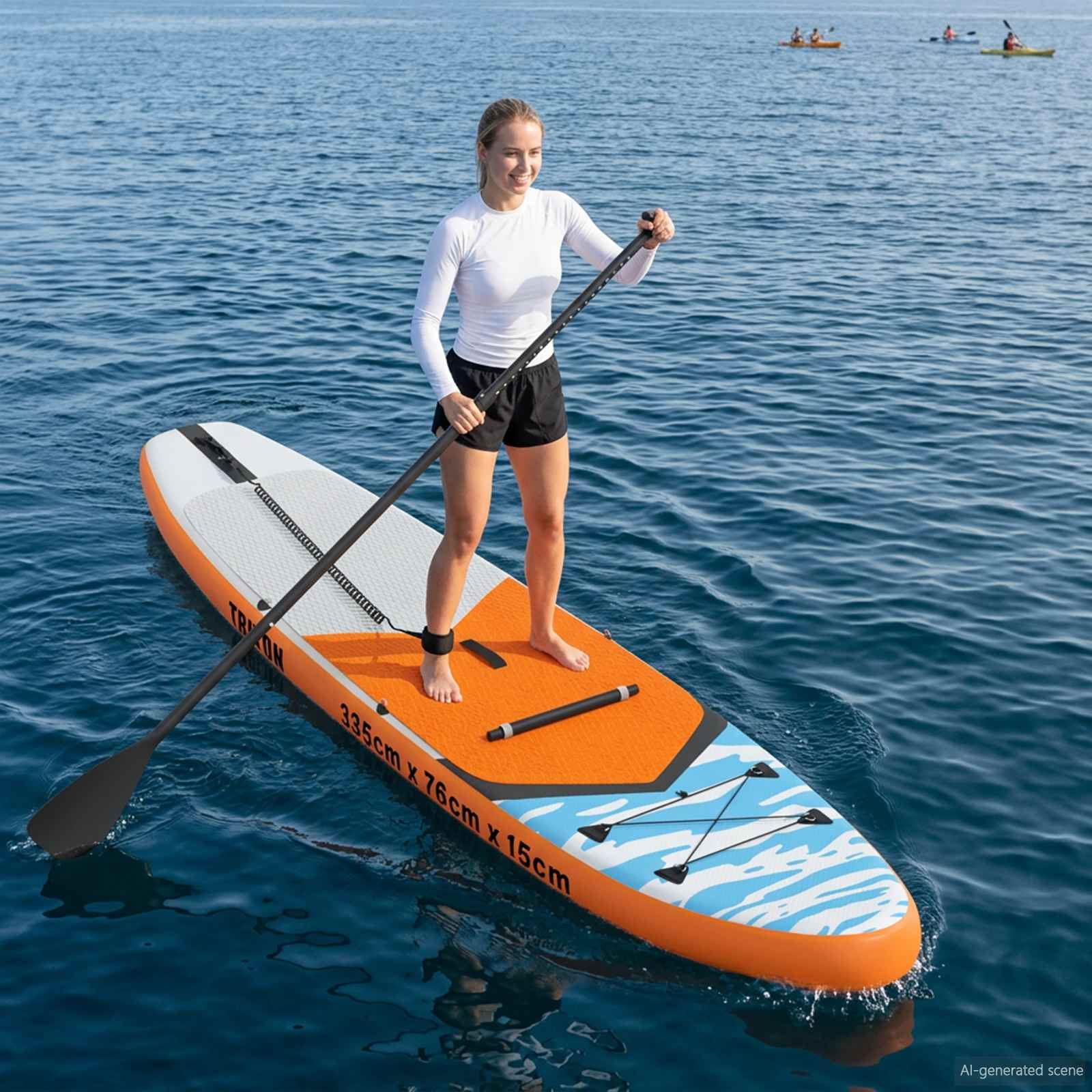 SUP Board mit Sitz 2-in-1 POSEIDON 305 x 76 x 15 cm Grün für