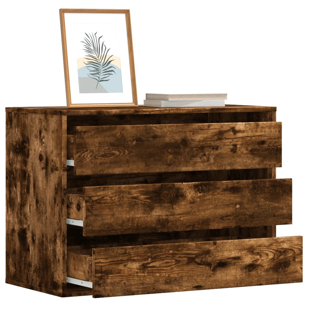 Schubladenschrank Schwarz Eichen-Optik 41 x 40 x 58 cm