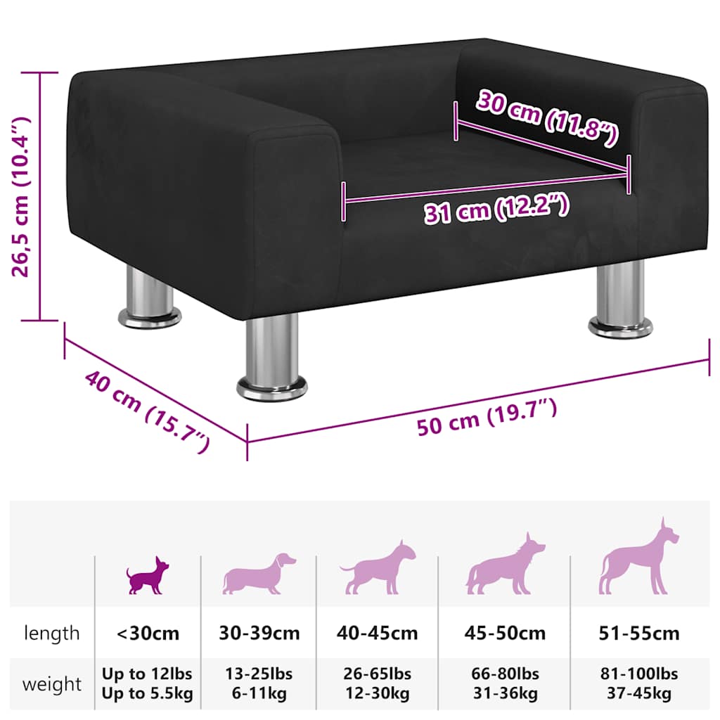 Hundebett Blau 70x45x26,5 cm Samt