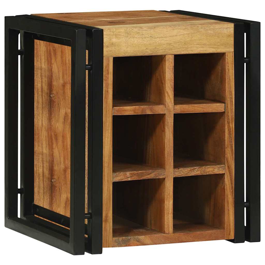 Weinregal Braun und Schwarz 35 x 35 x 39 cm Massivholz Mango