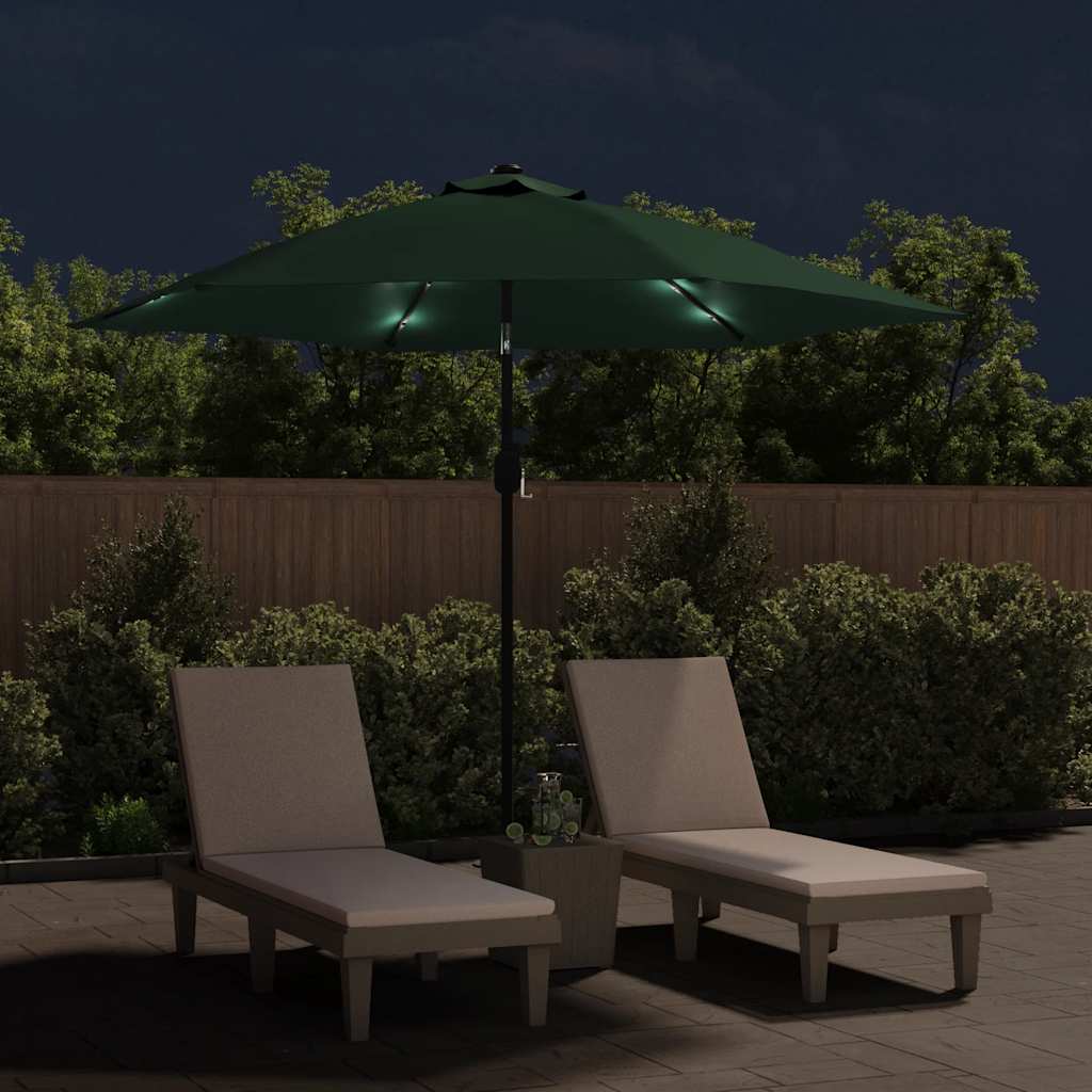 Sonnenschirm mit LED-Beleuchtung Stahl-Mast 300 cm Bordeauxrot