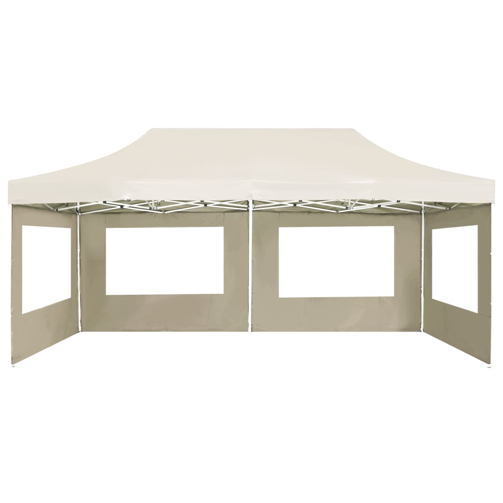 Profi-Partyzelt Faltbar mit Wänden Aluminium 3×3m Weiß