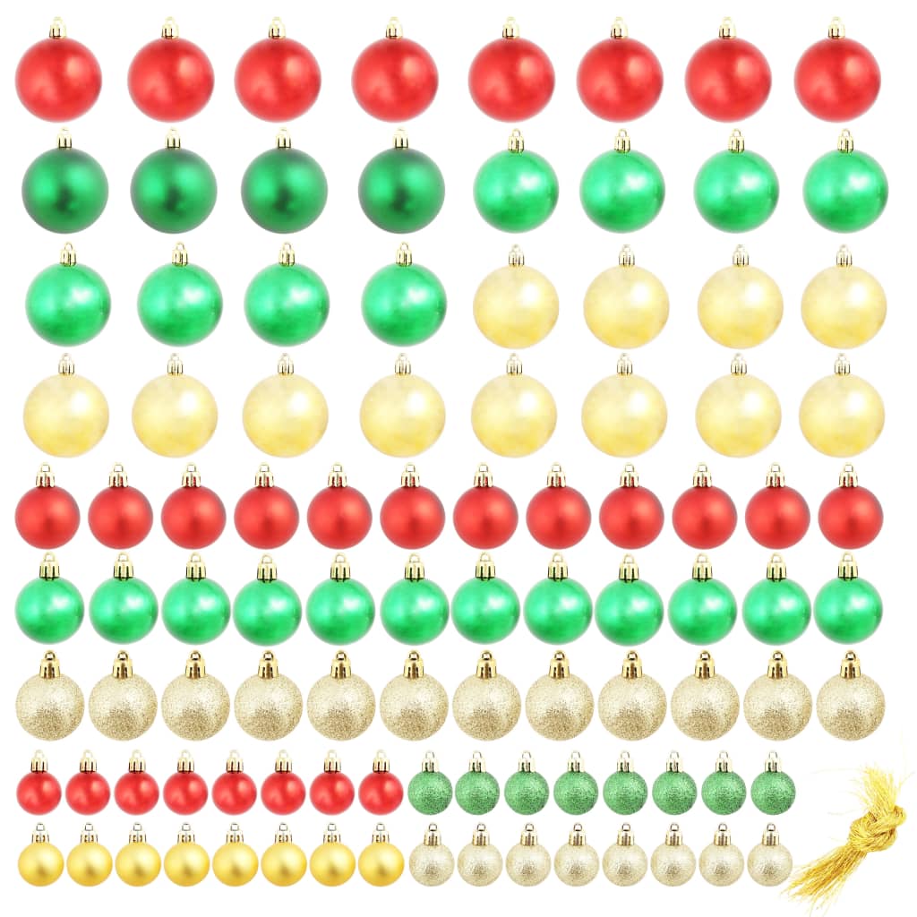 100-tlg. Weihnachtskugel-Set Weiß