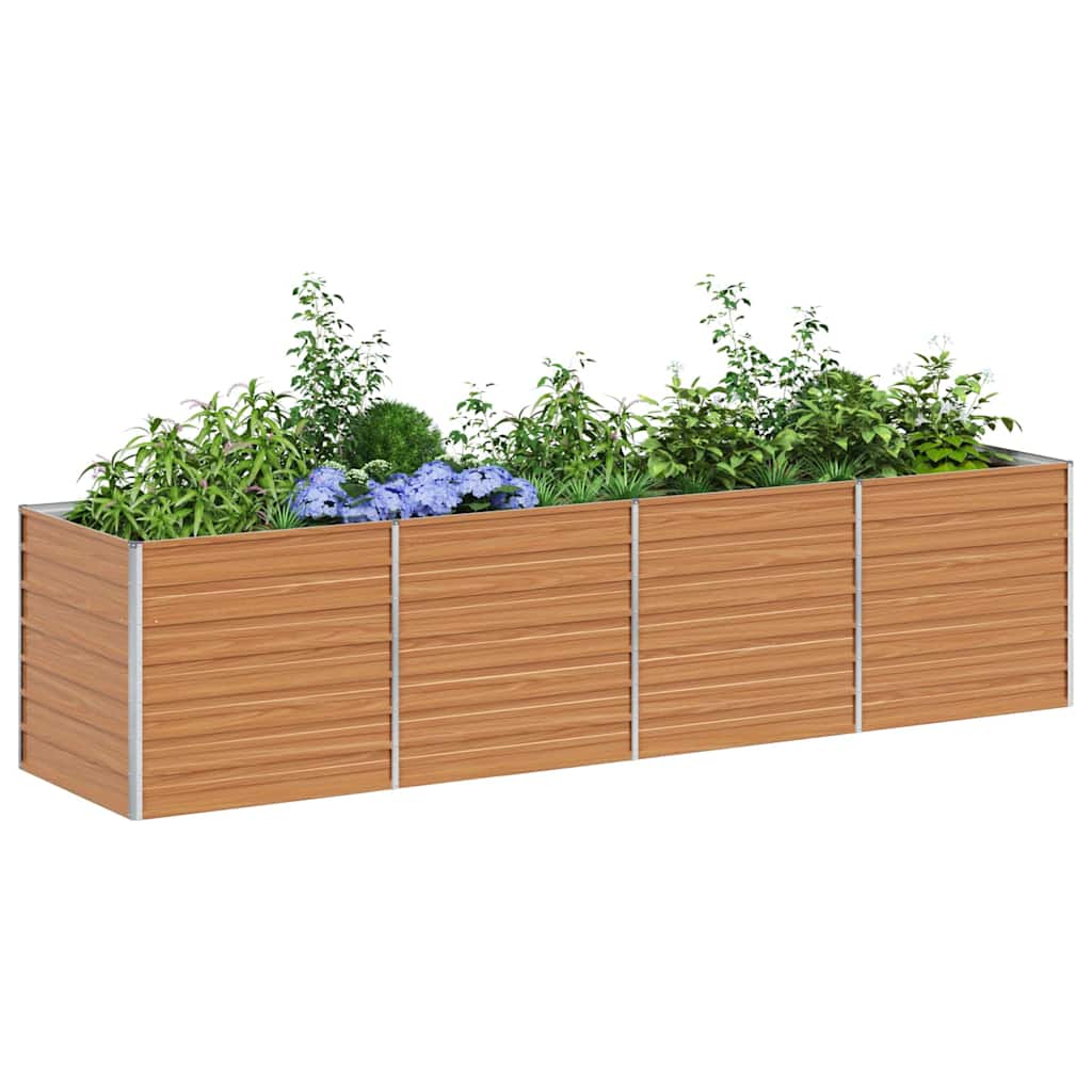 Hochbeet Hellbraun 100 x 100 x 77 cm Verzinkter Stahl