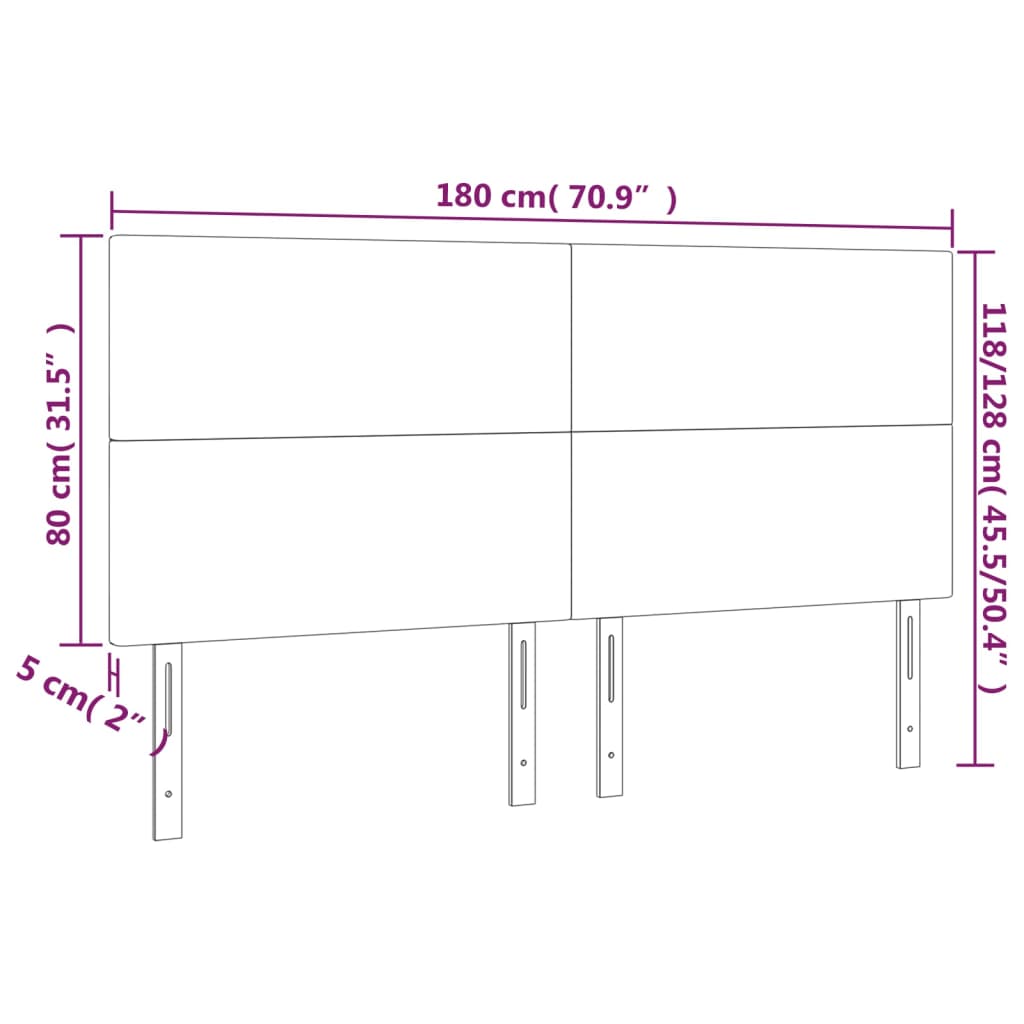 Kopfteil Hellgrau 80x5x118/128 cm Stoff