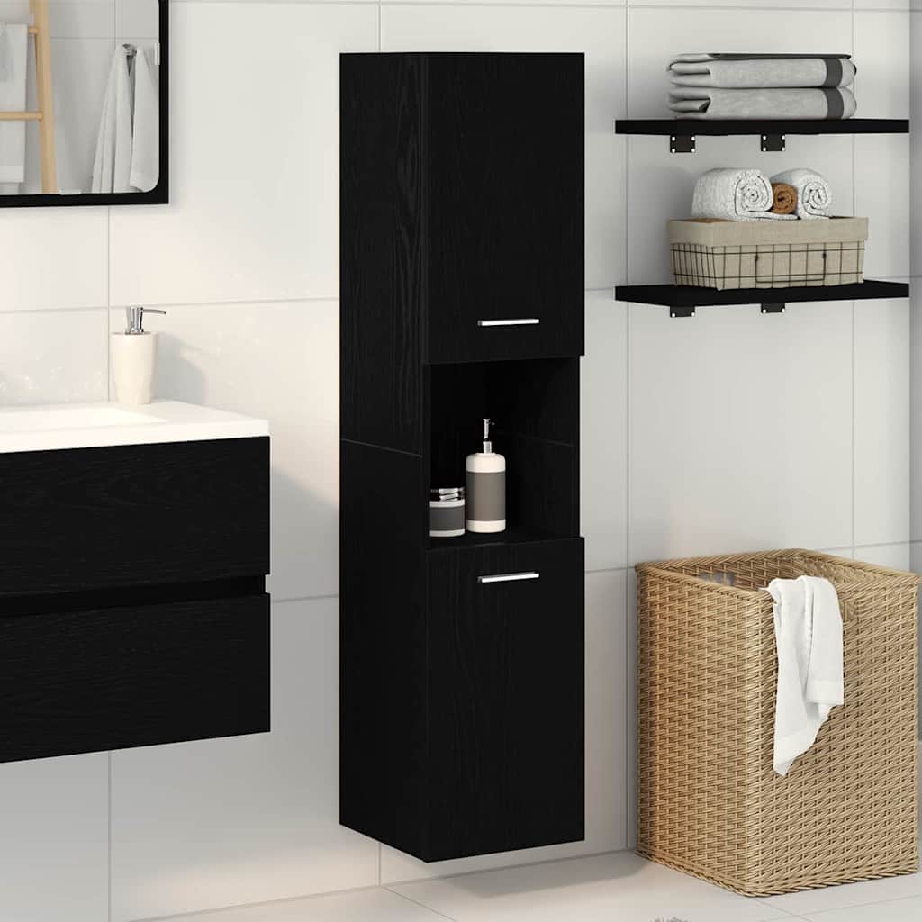Badezimmerschrank Weiß 30x30x130 cm Holzwerkstoff