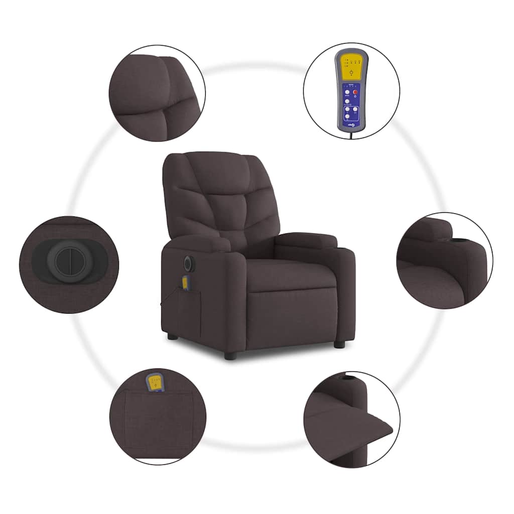 Relaxsessel Elektrisch Dunkelgrau Stoff