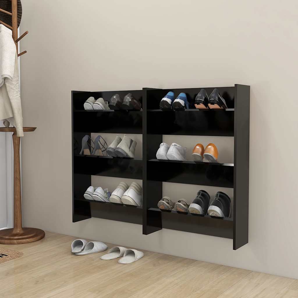 Wand-Schuhschränke 4 Stk. Weiß 60x18x60 cm Holzwerkstoff