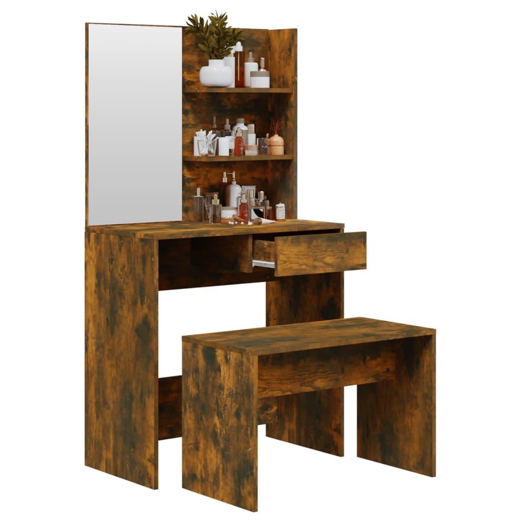Schminktisch-Set Weiß 74,5x40x141 cm