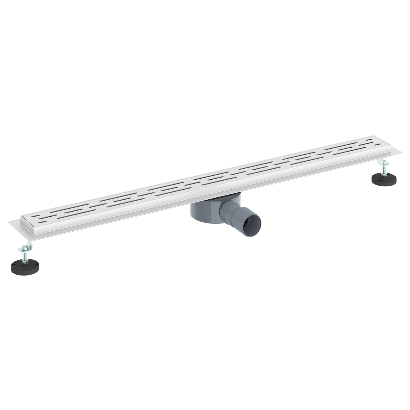 Duschabfluss mit Glashülle und 360° Siphon Schwarz 50 cm