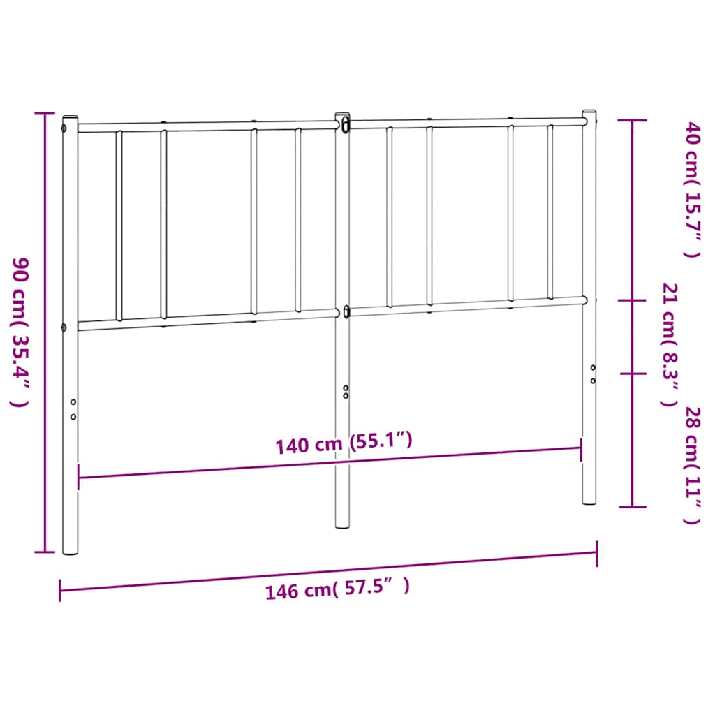 Ersatz-Kopfteil Metall Schwarz 80 cm