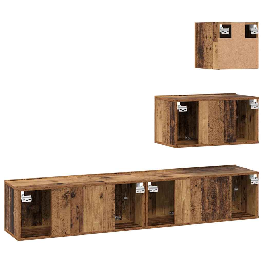 4-tlg. TV-Schrank-Set Weiß Holzwerkstoff