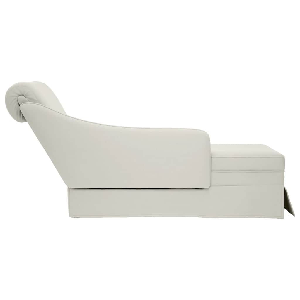 Chaiselongue mit Nackenrolle und Rechter Armlehne Blau Samt
