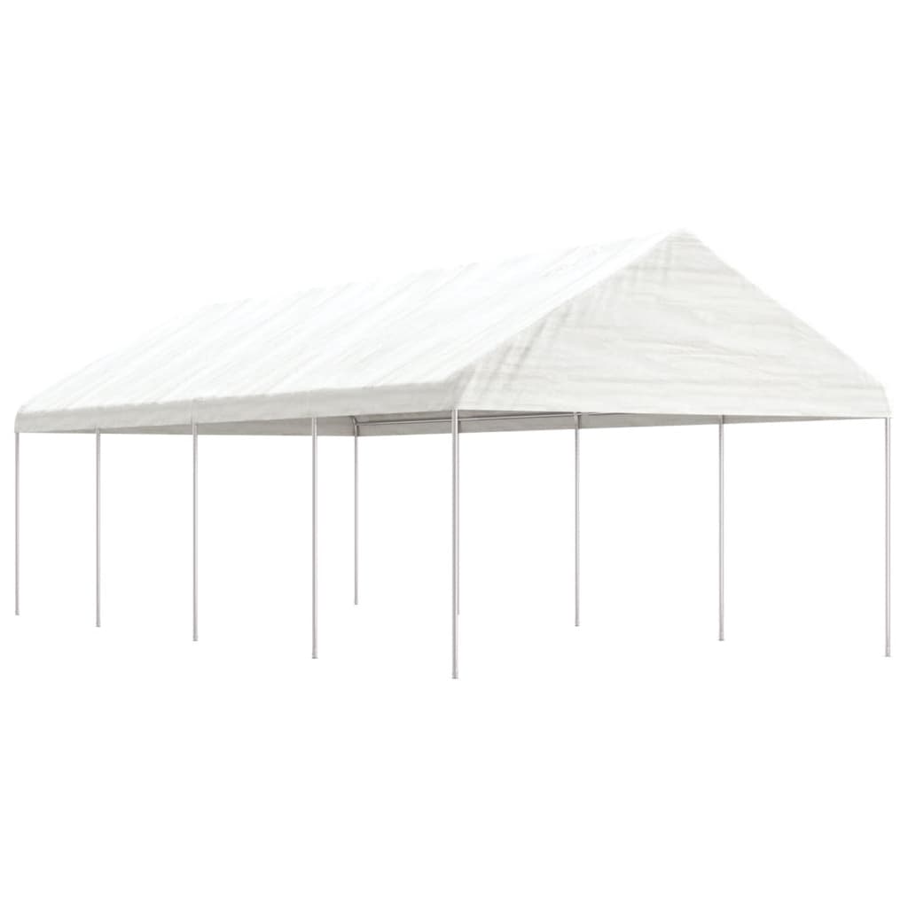 Pavillon mit Dach Weiß 4,46x4,08x3,22 m Polyethylen