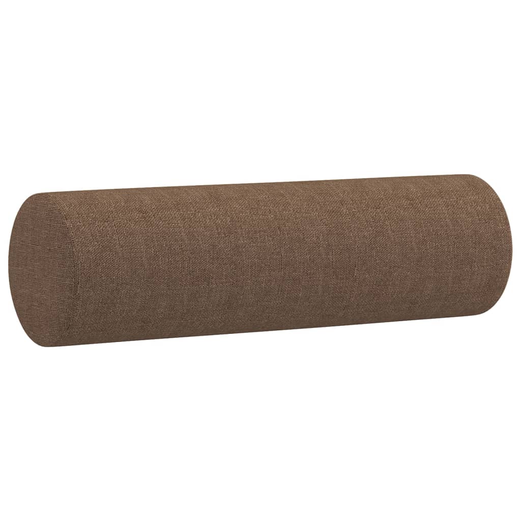 3-tlg. Sofagarnitur mit Kissen Creme Stoff