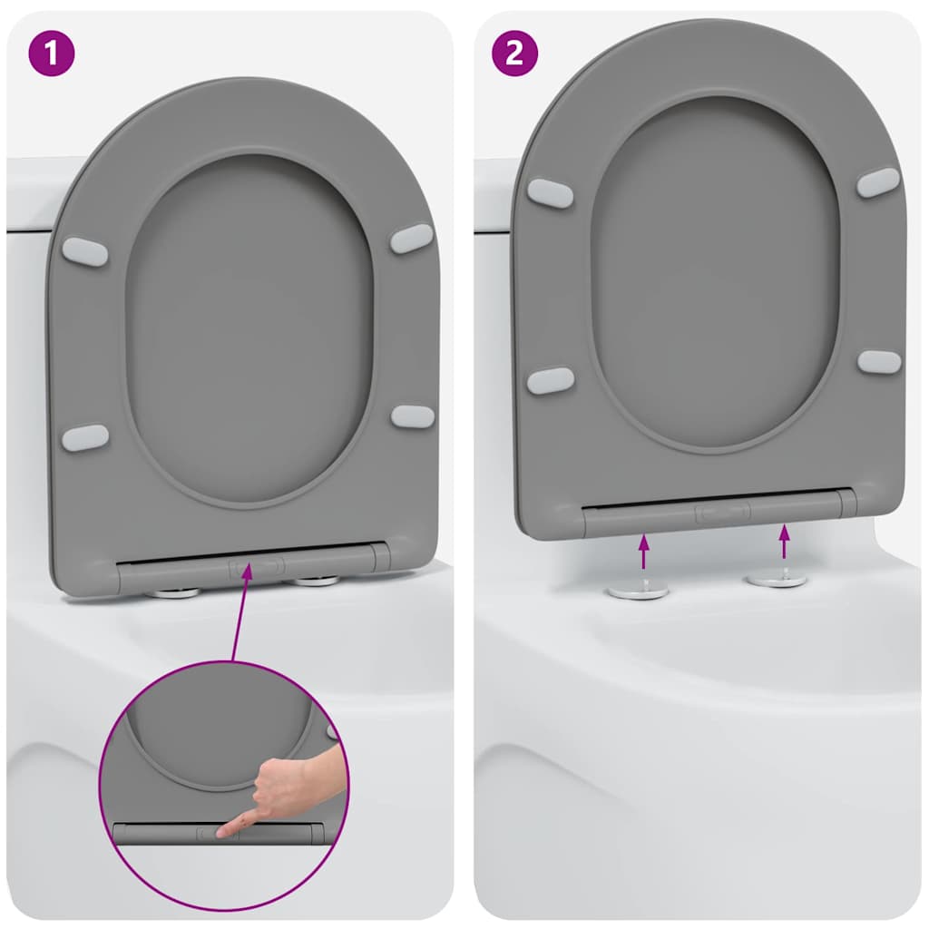 Toilettensitz Anthrazit 47 x 36 x 3,4 cm Duroplast