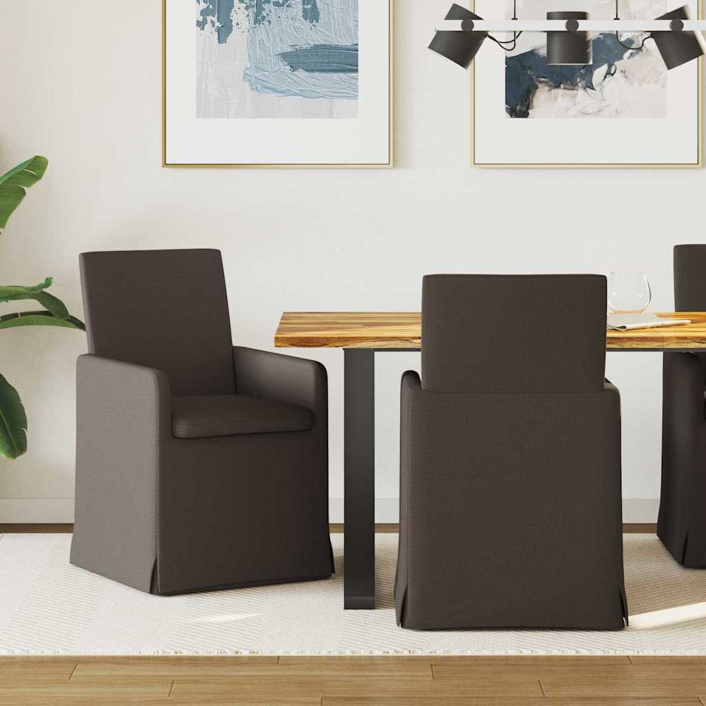 Esszimmerstühle 2 pcs Hellgrau 57 x 67 x 95 cm Leinen