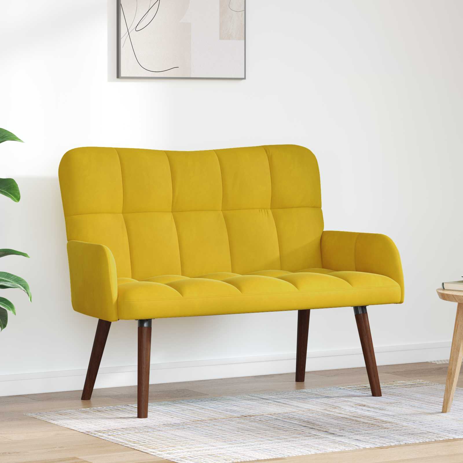 2-Sitzer Sofa Hellgrau 115 x 61 x 87 cm Samt (V)