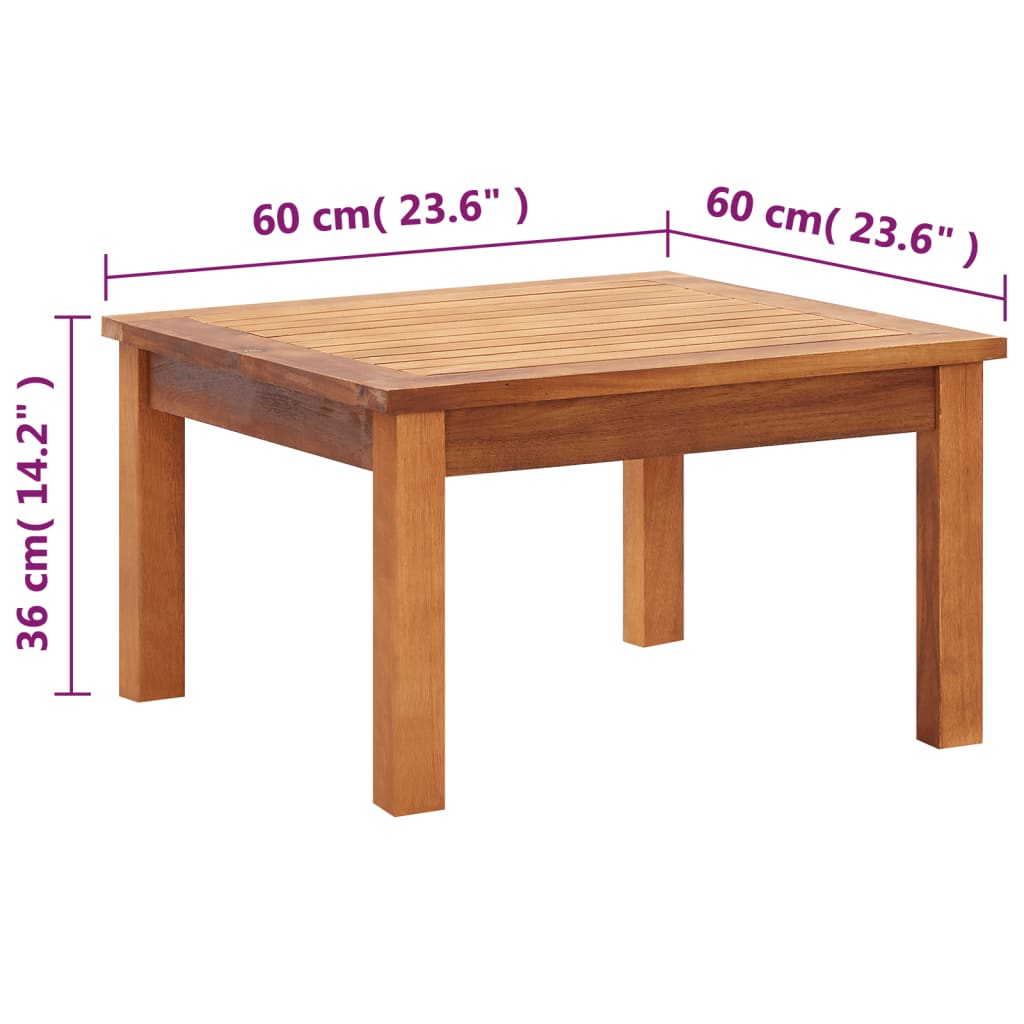 Couchtisch Helles Akazienholz 45 x 45 x 36 cm Massivholz Akazie