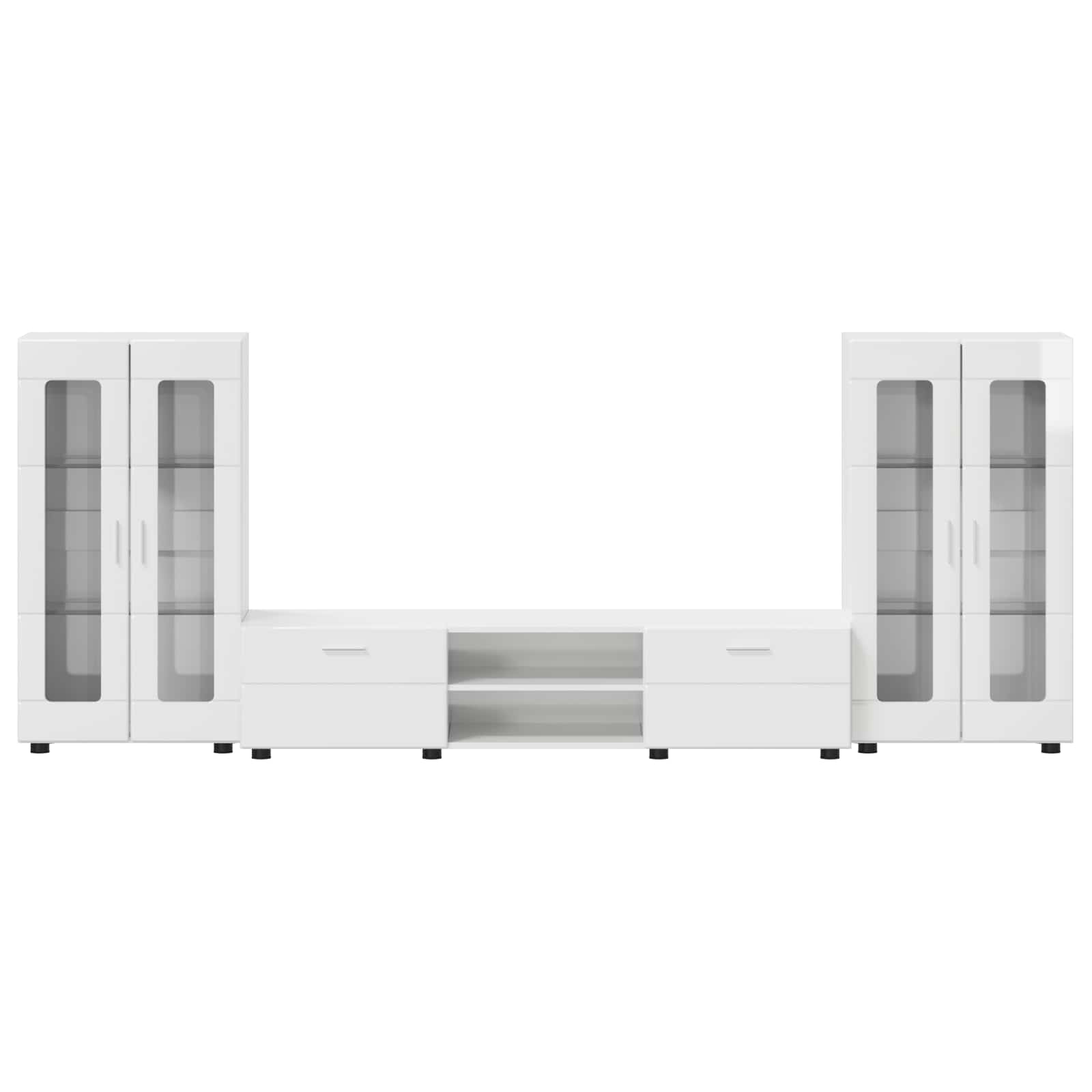 Highboard mit Regal FLORIN Weiß 60 x 35 x 182 cm Holzwerkstoff